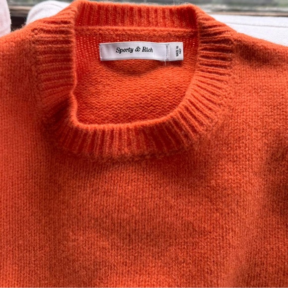 Sporty & Rich Vibrant Orange Crewneck Sweater - Picture 2 of 3
